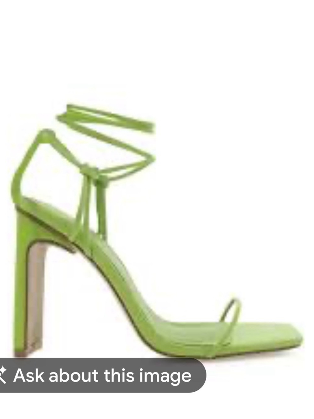 Bellini Green Strappy High Heel Sandal - Women's Ankle Tie Heel